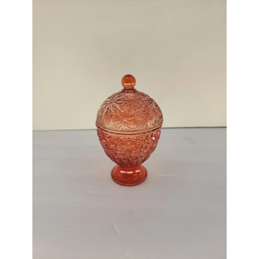 Vintage Avon Cape Cod Ruby Red Covered Candy Dish Pedestal Compote w/Lid 6